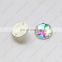 DZ-1071 round flat back ab sew on crystal stones for garment accessories