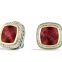 Sterling Silver Jewelry Albion Earrings with Garnet and Diamonds in Gold(E-066)