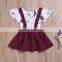 Cheap price fashion casual baby girl boutique clothes sets romper +dress