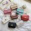 Kids Mini Handbag New Elegant Shoulder Messenger Portable Chain Bag Girl PVC Jelly Bag Pearl Crossbody Square Bag