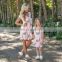 Matching Mother And Daughter Dress Family Look Short Sleeve Beach Clothes Summer Mom Daughter Flower Dresses Clothing Outfits