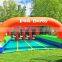 Outdoor movable inflatable ride playground, 3 horses fun derby family race ride facilities