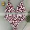 2019 new European and American sexy swimsuit leopard snake pattern high waist ladies bikini