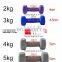 Factory custom  vinyl dumbbell color plastic coated dumbbell  home use dip dumbbell