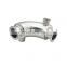 Sanitary stainless steel 304 clamped 90 degree heat jacketed elbow tube fitting