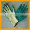 Cotton Lined Green Latex Safety Production Grip Gloves