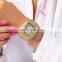 Hip Hop 22K Gold Plated Wrist Watche Micro CZ Stainless Steel Wristband Quartz Watch Men Luxury Iced Out Watch