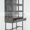 Antique glass wine bar cabinet with cheap price