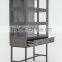 Wood Modern Antique Wine Cooler Cabinet of Metal Legs