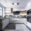 Modern Korean Movable l Shape Simple High Glossy Grey Lacquer Kitchen Cabinet European
