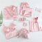 Fat Girls  Long Sleeve Silk Satin Pajama Set 7pcs Plus Women's Sleepwear Set