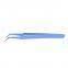 Professional precise eyelash grafting tweezers Planting eyelash clip Purple straight head elbow eyelash clip eyelash beauty tool elbow
