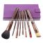 8pcs Purple Personalized Make up Brush Set With Makeup Mirror Box,private label vegan cosmetics