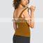 New Arrival Build In Bra Sexy Yoga Tanks Nude Feeling V Neck Women Yoga Wear Tank Top Ladies Fitness Gym Vest