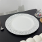 13 inch Retro Style White Silver Charger Plates Table Wedding Decor Plastic Textured Chargers for Dinner Plates Party