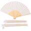 Personalized Wedding Favor Guest Custom Logo Silk Bamboo Folding Hand Fan with Organza Bag