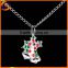Zinc alloy Christmas Stockings snowman bell necklace