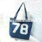 2015 top sale custom recycle reusable denim shopping bag