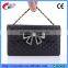 Wallet Design Bright Grid Handbag Magnetic Flip PC PU Leather Case for Samsung Galaxy S6 With Rhinestone Bowknot Buckle
