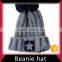 Knitting warm earflap winter beanie cap