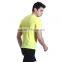 custom round collar short sleeve fluo yellow cycling tshirt