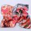 Print 100% silk satin square scarf