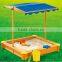 Kid's Outdoor Playground Wooden Sandbox With Roof
