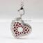 New Rhinestione Heart Lotus Flower Aromatherapy Essential Oils Diffuser Locket Necklace Pendant