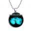 Glow in the dark Necklace Tree Necklace ,Black Tree of Life necklace Art photo Glass Glowing Jewelry Glowing Necklace