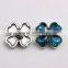 Shining Crystal Snap Button Four Leaf Clover Ginger Snap Jewelry