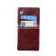 Oil Wax crazy horse leather pattern for sony Z5