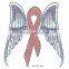 fashion breast cancer wings design rhinestone iron on transfer