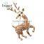 Christmas gift golden and gun black deer alloy and crystal brooch jewellry