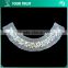 Crystal Clear 8MM Rhinestone White Mesh Neckline Applique Collar Mermaid Wedding Dress