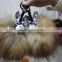 Real raccoon Fur Ball / Fluffy Ball Fur Keychain / Monster Fur Keychain