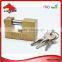 Brass Rectangular Padlock with Kaba Key
