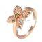 Lovely Fashion Jewelry Four Leaf Clover Shaped Inlay Rhinestone Women Wedding Ring