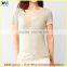 Solid color V-neck T-shirt Great wild girl's NEW style Solid color V-neck T-shirt