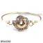 Metal cuff snap button bangle bracelet