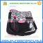 Fashion mommy pattern shoulder black nappy changing bag