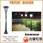 3W Aluminum glass lens solar post light solar LED garden light two heads