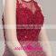 HT52 New Style Elegant O Neck Sleeveless Long Red Prom Dress Ball Gown Applique Beaded Floor Length Vestido De Renda