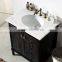 Brown Wooden Stain Bathroom Vanity Cabinet With Solid Wood Legs