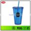 16 ounce clear plastic double wall tumbler with insert paper