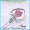 Vintage Pendant Floating Locket Charm Necklace with dried real Lace Flower