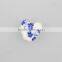 Double-sided Puffed Heart With Flower Multicolored Porcelain Bead