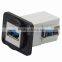 D Type Keystone USB2.0 Female to Female Connector with angle side