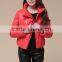 Lady's High Quality Short Style With Windproof Collar And Inclined Zipper Design Red Down Jacket/Women Jacket/Duck Down Jacket