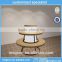 three-layers clothes retail round wood display table