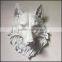 wall mounted home decor black and white resin wolf head